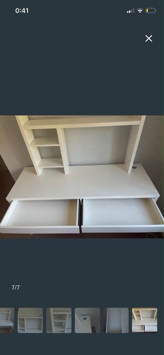 Escritorio Ikea Blanco con Estantería