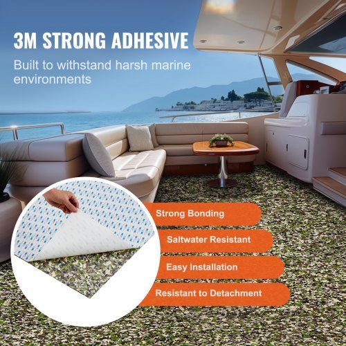 Suelo para Barcos, Cubierta de Espuma EVA 94.5" x 35.4", Suelo Autoadhesivo Antideslizante, Alfombra Marina de 23.2 pies cuadrados para Barcos, Yates, Pontones, Cubierta de Kayak