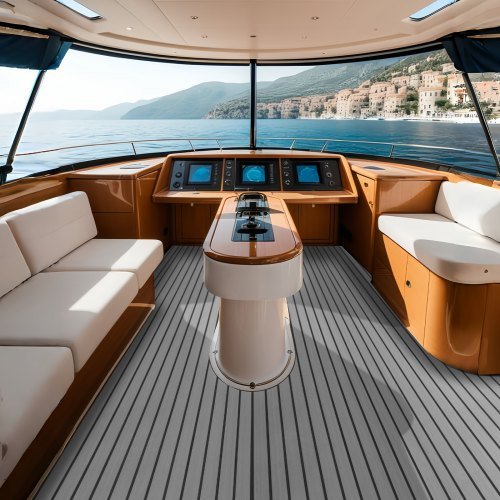 Suelo para Barcos, Cubierta de Espuma EVA 240 x 89.9 cm, Suelo Autoadhesivo Antideslizante, Alfombra Marina de 2.2 m² para Barcos, Yates, Pontones, Cubierta de Kayak
