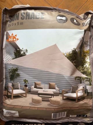 Toldo Vela Sol 5x5m Protección UV 50+ color Beige