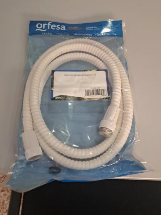 Flexo Ducha PVC Reforzado Blanco 1.7m Orfesa