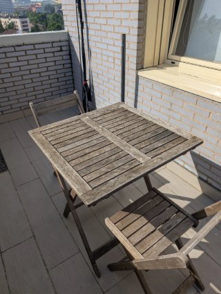 Mesa y Sillas Plegables Exterior Madera