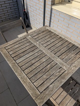 Mesa y Sillas Plegables Exterior Madera