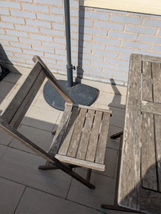 Mesa y Sillas Plegables Exterior Madera