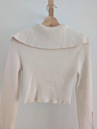 Jersey Zara cuello abierto beige