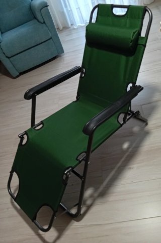 Tumbona plegable verde