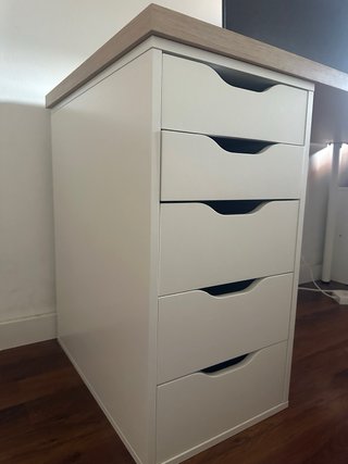 Cajonera IKEA Alex Blanca y Madera