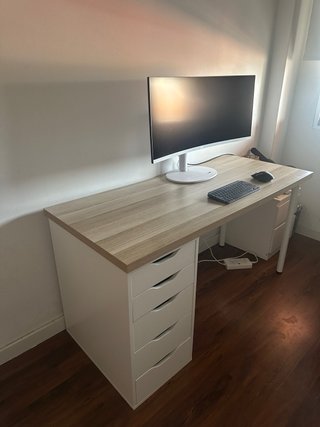 Cajonera IKEA Alex Blanca y Madera