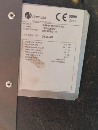 Bruciatore Domusa Caldera Gasolio