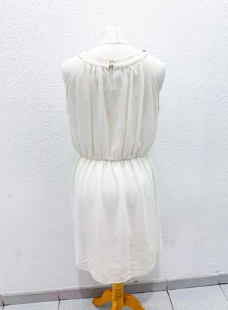 Vestido vintage blanco pedrería talla M