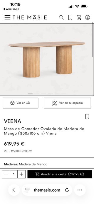 Mesa comedor TheMasie madera EN PERFECTO ESTADO