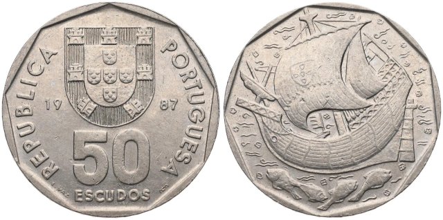 Moneda 50 Escudos Portugal 1987