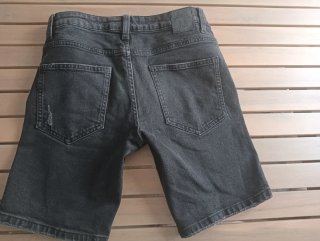 Bershka Shorts Negros Rotos