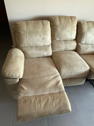 Sofá 3 plazas beige + Sofá individual beige