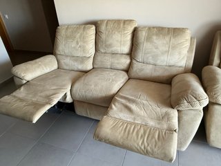 Sofá 3 plazas beige + Sofá individual beige