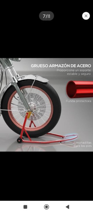 Caballete elevador moto rojo