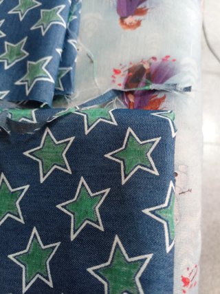 Retales tela vaquera estrellas