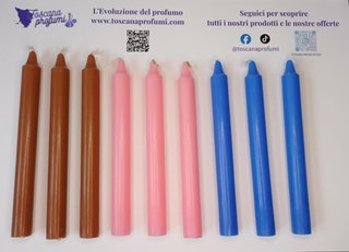 Set 9 Candele Colorate (Blu, Marrone, Rosa)