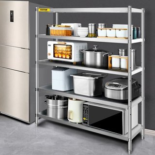 Estante de Almacenamiento, Unidad de Estantería de 5 Niveles, Estante de Garaje de Acero Inoxidable, 180.1 x 45 x 180.1 cm Estantería de Almacenamiento de Alta Resistencia, 748.4 kg de Capacidad T...