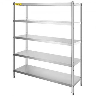 Estante de Almacenamiento, Unidad de Estantería de 5 Niveles, Estante de Garaje de Acero Inoxidable, 180.1 x 45 x 180.1 cm Estantería de Almacenamiento de Alta Resistencia, 748.4 kg de Capacidad T...