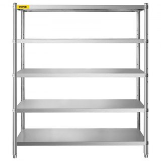 Estante de Almacenamiento, Unidad de Estantería de 5 Niveles, Estante de Garaje de Acero Inoxidable, 180.1 x 45 x 180.1 cm Estantería de Almacenamiento de Alta Resistencia, 748.4 kg de Capacidad T...