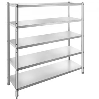 Estante de Almacenamiento, Unidad de Estantería de 5 Niveles, Estante de Garaje de Acero Inoxidable, 180.1 x 45 x 180.1 cm Estantería de Almacenamiento de Alta Resistencia, 748.4 kg de Capacidad T...