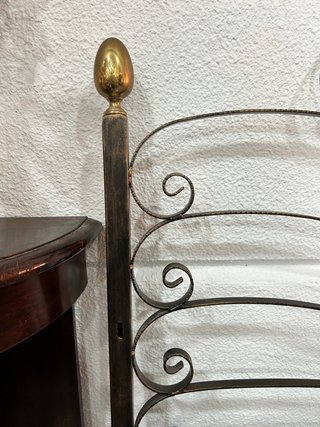 Cabecero Forja Vintage Abanico Negro-Dorado