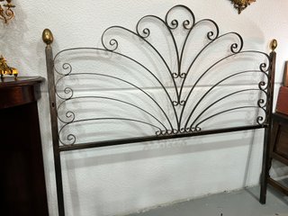 Cabecero Forja Vintage Abanico Negro-Dorado