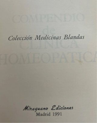 Compendio de Clínica Homeopática