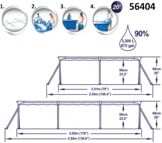 Bestway Piscina, Multicolor, 300 x 201 x 66 cm