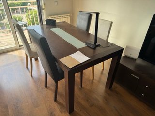 Escritorio blanco con cajonera+comedor