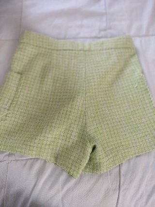 Pantalón corto tweed verde