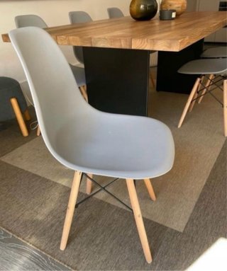 Silla de comedor moderna gris