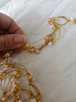 Collar crochet multiposición dorado