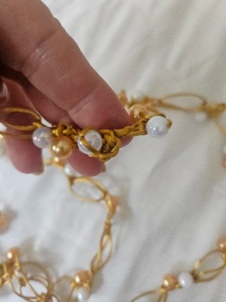 Collar crochet multiposición dorado