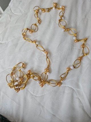 Collar crochet multiposición dorado