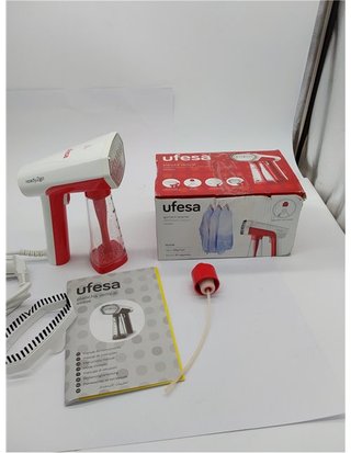 Ufesa GS1600 Plancha Vertical de Vapor - Viaje - 1600W - Depósito 200ml - Elimina Arrugas - Olores y Desinfecta - Cepillo para Tejidos