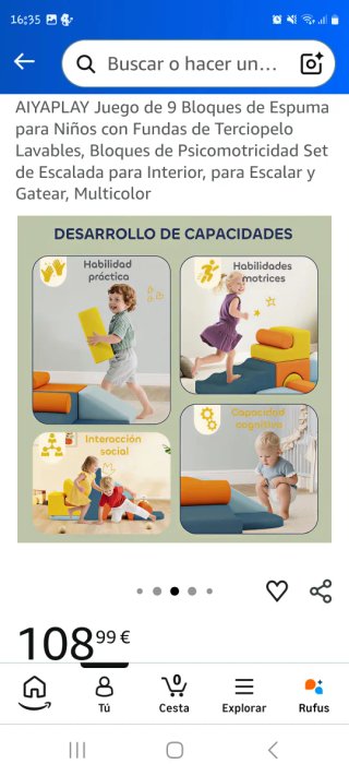 Gimnasio Infantil Bloques Espuma Terciopelo