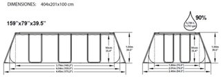 Piscina Bestway Rectangular 404 x 201 x 100 cm