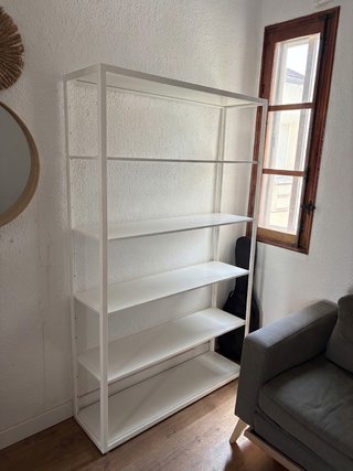 Estantería IKEA industrial blanca metal madera 175