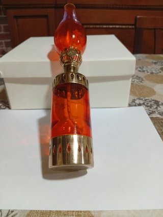 Lampada Vintage Vetro Arancio Ottone