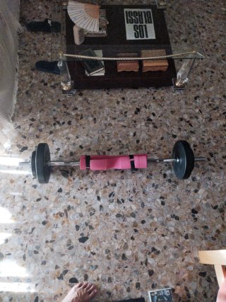 Barra de pesas en Z del decathlon