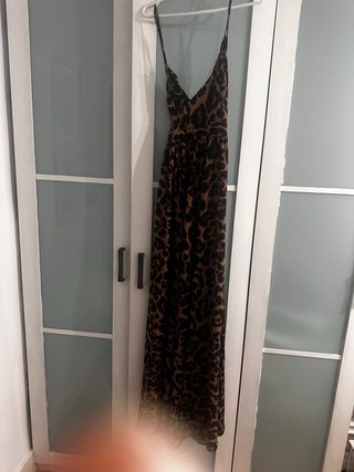 Vestido largo estampado leopardo