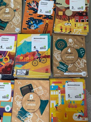 Libros de texto mas savia y Anaya 2, 3, 4, 5 y 6