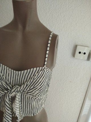 Top rayas nudo delantero talla xs síntesis