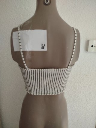 Top rayas nudo delantero talla xs síntesis