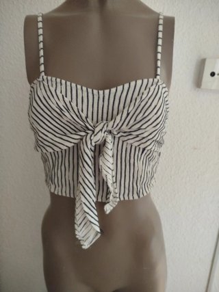 Top rayas nudo delantero talla xs síntesis