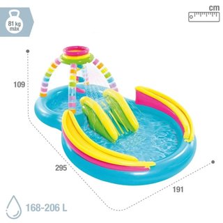 Central de juegos Intex Rainbow Funnel 295×191×109