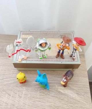 Toy Story muñecos Woody Buzz Forky figuras caja