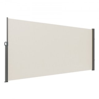 Toldo Lateral Retráctil, Pantalla de Privacidad Exterior 71''x 138'', Pantalla de Patio Retráctil Impermeable de Poliéster 180g, Pantalla Divisoria UV 30+ para Patio, Jardín, Balcón, Beige